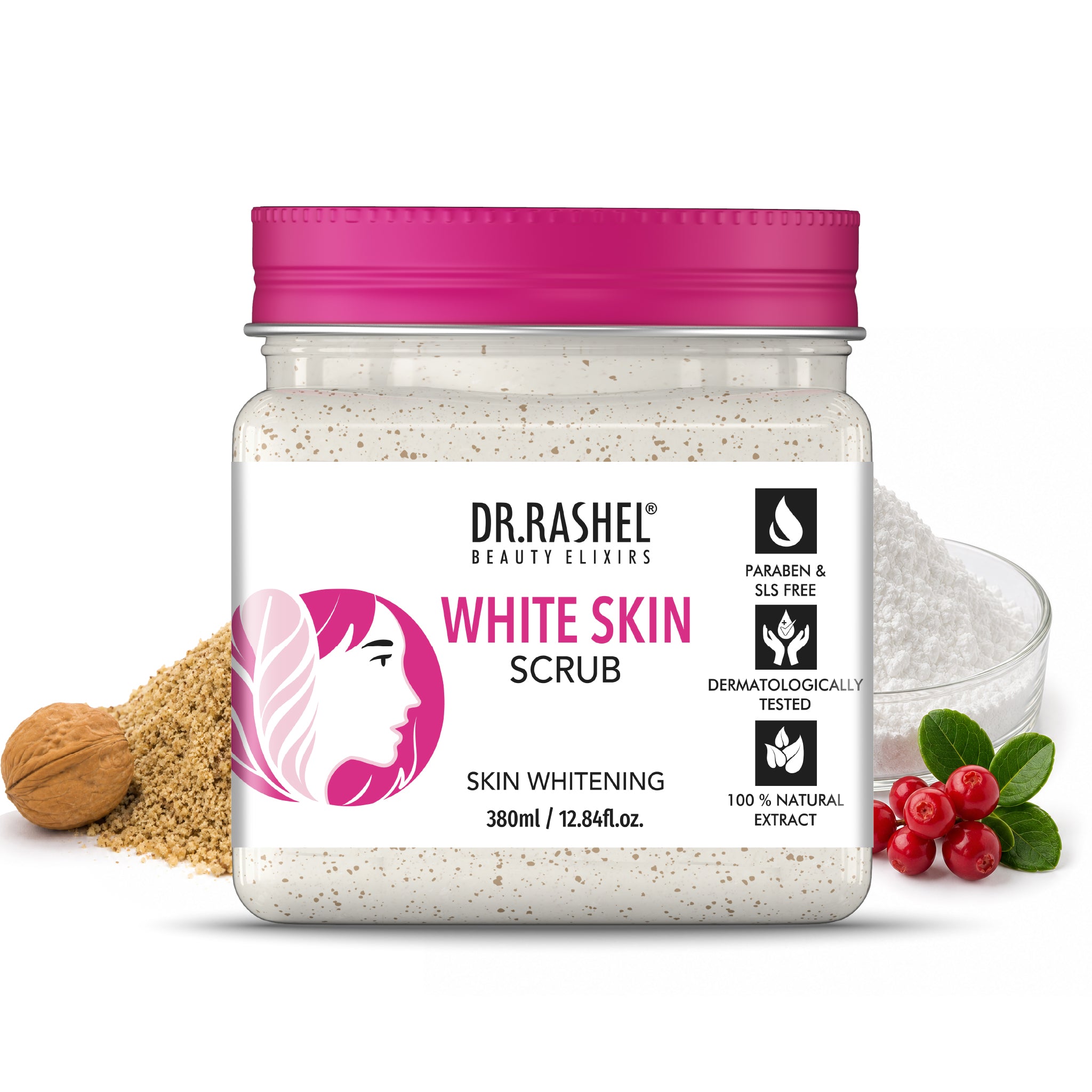 Dr. Rashel White Skin Brightening & Glow Care Combo Kit | Cream + Scrub + Face Pack + Gel | Skin Brightening, Hydration & Even Tone Skincare Set (380ml)