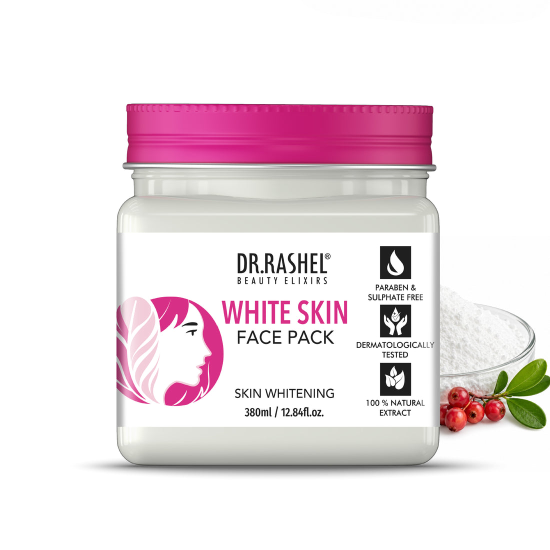 Dr. Rashel White Skin Brightening & Glow Care Combo Kit | Cream + Scrub + Face Pack + Gel | Skin Brightening, Hydration & Even Tone Skincare Set (380ml)