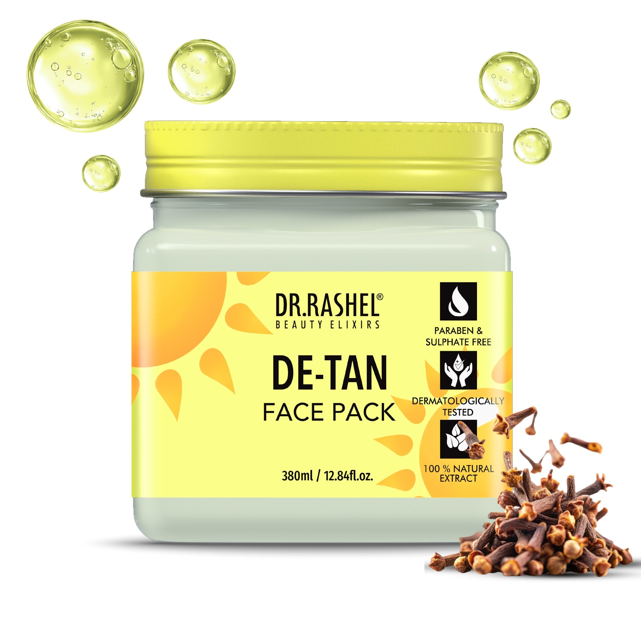 Dr. Rashel De-Tan Brightening & Glow Care Combo Kit | Cream + Scrub + Face Pack + Gel | Skin Brightening, Hydration & Even Tone Skincare Set (380ml)